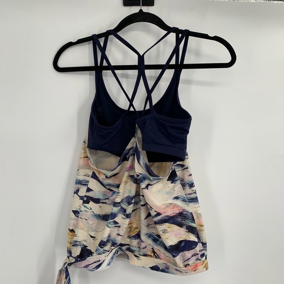 ATHLETA Vivid Side Tie Tankini Swim Top Strappy XS Shirred 211897 UPF 50+ Women - Picture 4 of 10